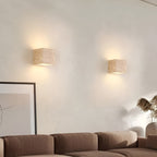 Minimalist Travertine Stone Square Wall Light With Warm LED Glow — Greenwich Home & Living