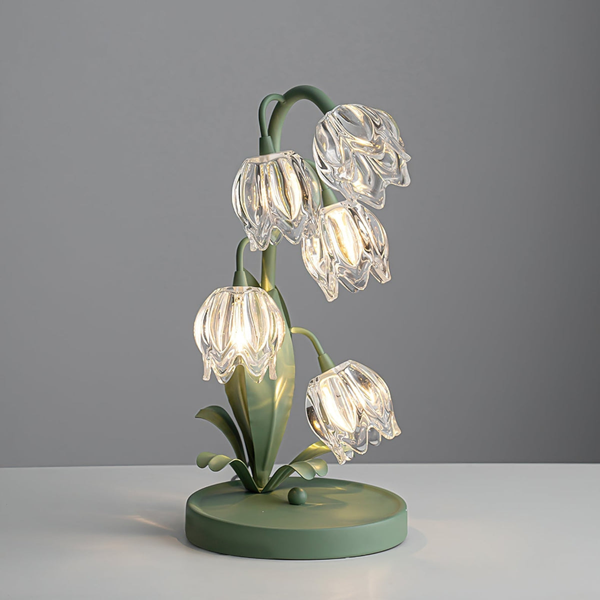 Contemporary Glass Table Lamp With USB Power for Living Room and Bedroom — Greenwich Home & Living