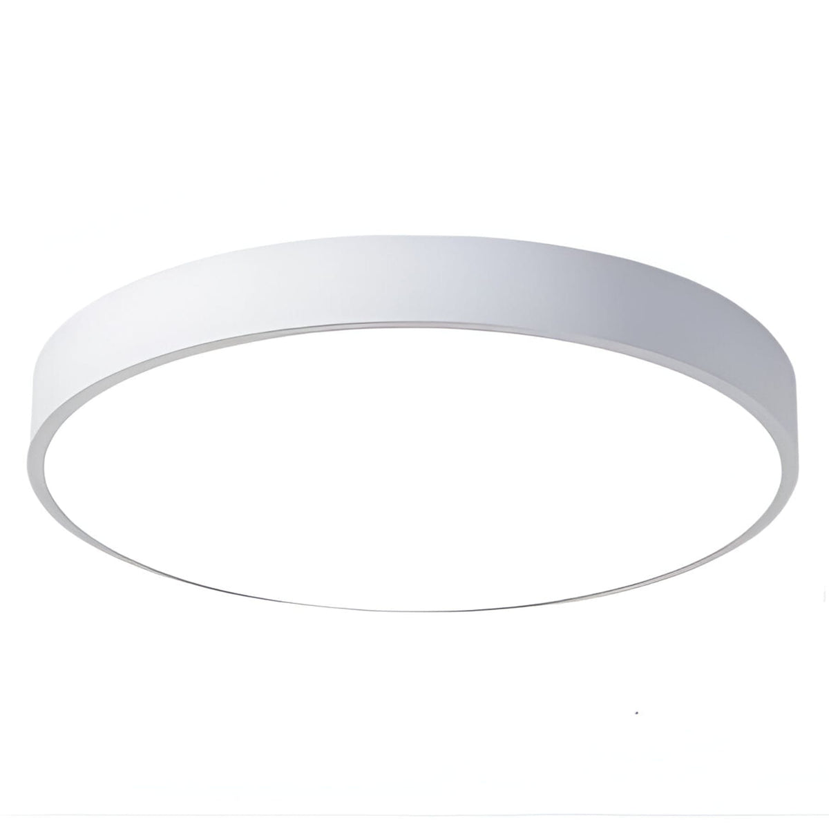 Minimalist Metal Flush Mount Ceiling Light With Tri-Color Dimming in White — Greenwich Home & Living