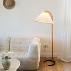 Scandinavian Wood Floor Lamp With Fabric Shade for Living Room — Greenwich Home & Living