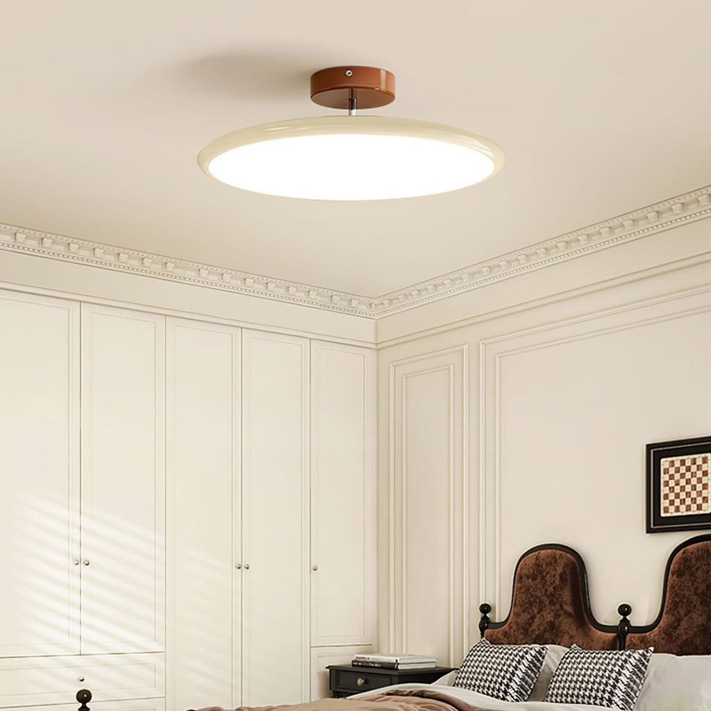 Retro Metal Semi-Flush Mount Ceiling Light With Three-Color Light — Greenwich Home & Living