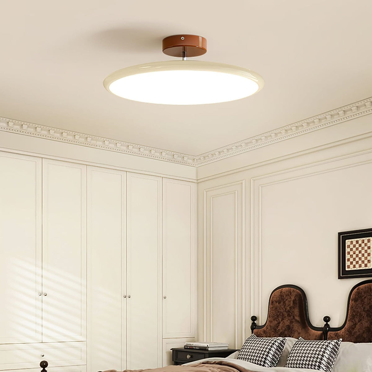 Retro Metal Semi-Flush Mount Ceiling Light With Three-Color Light — Greenwich Home & Living