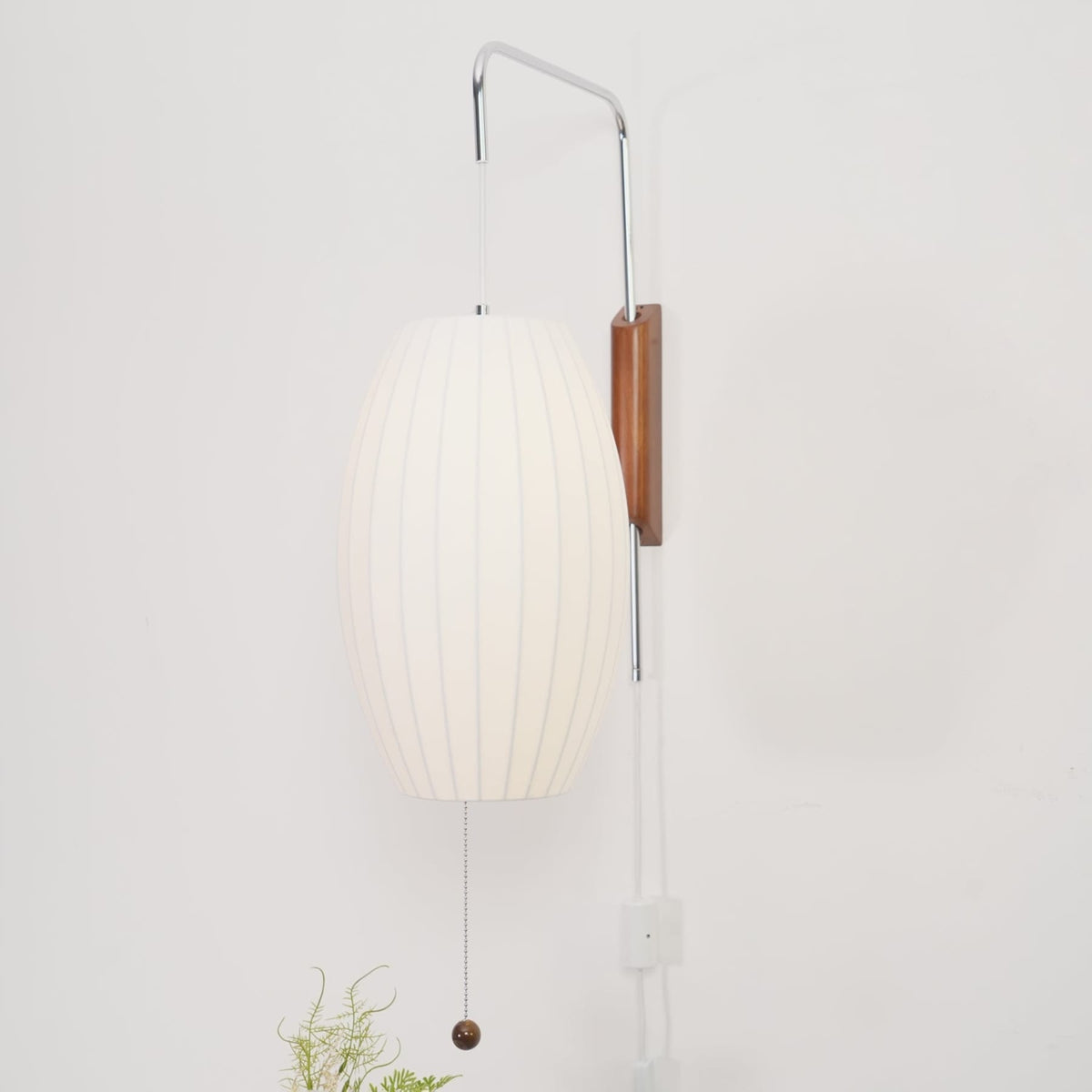 Modern Silk and Walnut Wood Wall Light for Bedroom and Living Room — Greenwich Home & Living