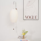Modern Silk and Walnut Wood Wall Light for Bedroom and Living Room — Greenwich Home & Living