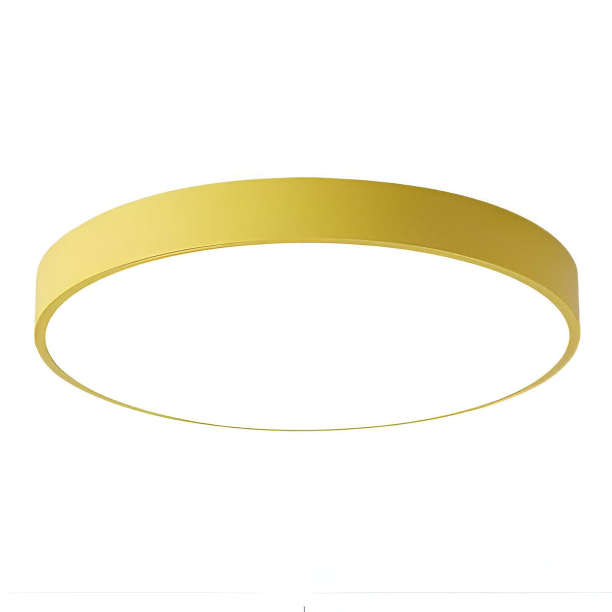 Minimalist Metal Flush Mount Ceiling Light With Tri-Color Dimming in Yellow — Greenwich Home & Living