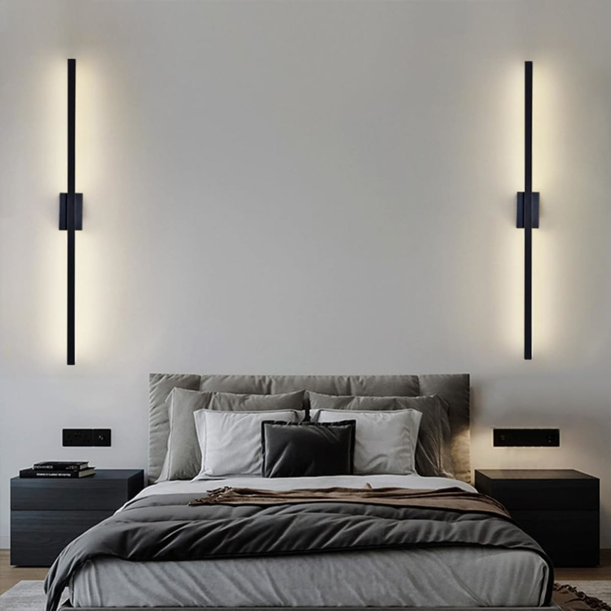 Minimalist Iron Linear Wall Light With Integrated LED for Living Room — Greenwich Home & Living