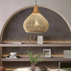 Woven Rattan Bohemian Pendant Light for Living and Dining Rooms — Greenwich Home & Living