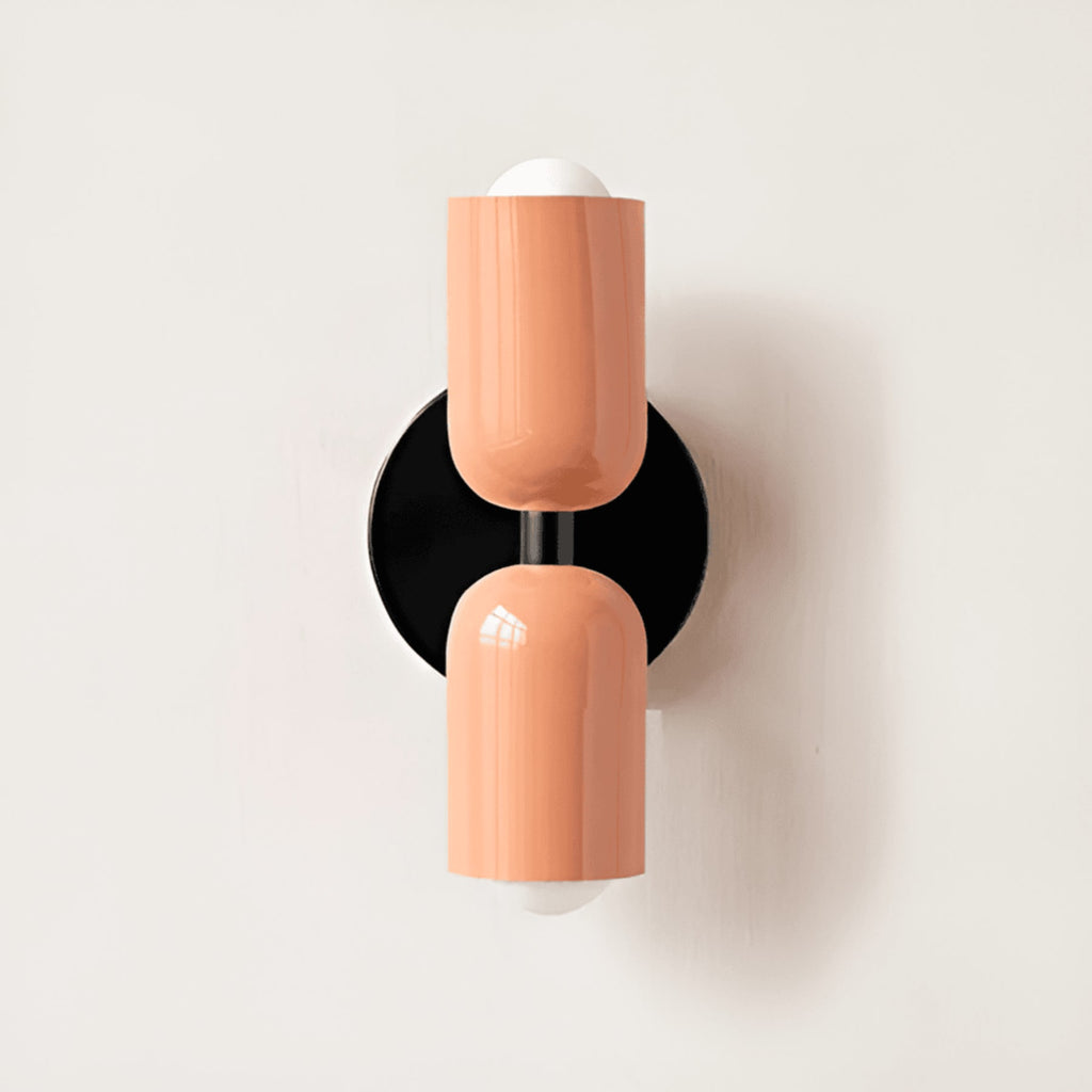 Modern Ceramic Wall Light for Living Room and Bedroom in Salmon/Salmon/Black — Greenwich Home & Living