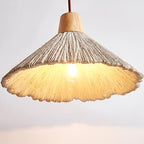 Rustic Wood and Concrete-Look Pendant Light With Warm White Glow for Dining Room — Greenwich Home & Living