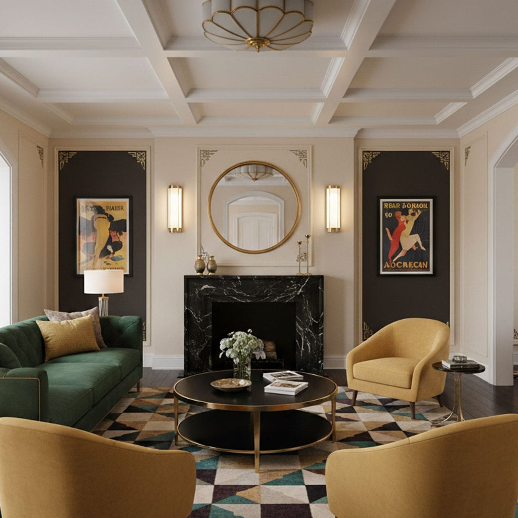Traditional Brass and Glass Flush Mount Ceiling Light for Living Room — Greenwich Home & Living