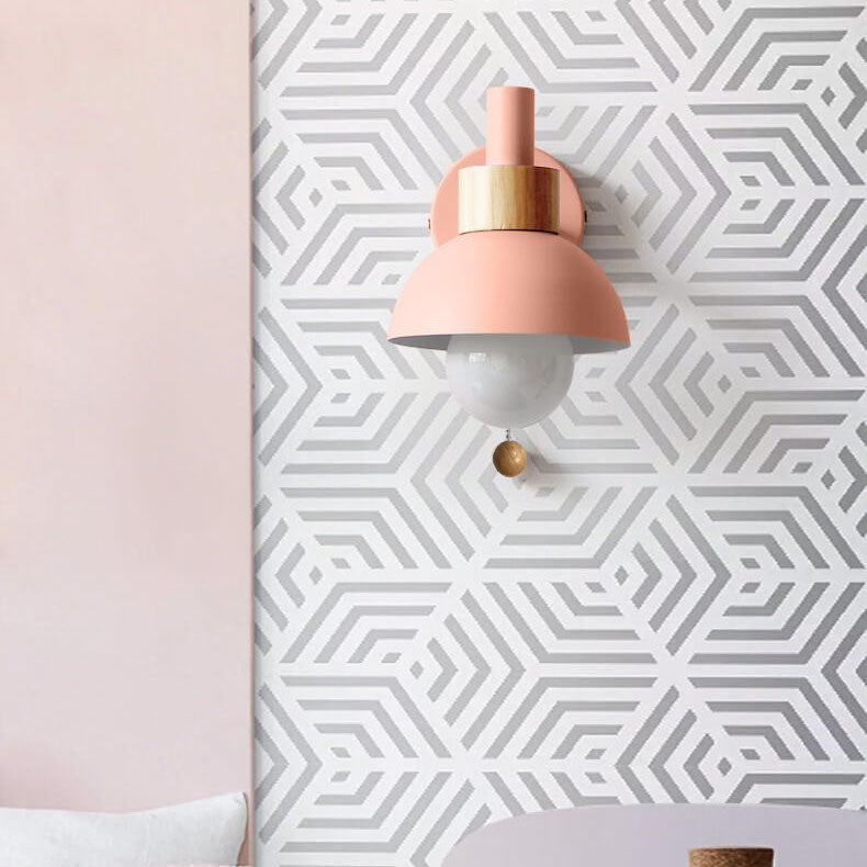Modern Iron Wall Sconce for Living Room and Bedroom in Berry Pink — Greenwich Home & Living