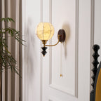 Retro Wood and Fabric Wall Sconce With Warm LED Glow — Greenwich Home & Living