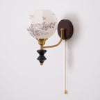 Retro Wood and Fabric Wall Sconce With Warm LED Glow — Greenwich Home & Living