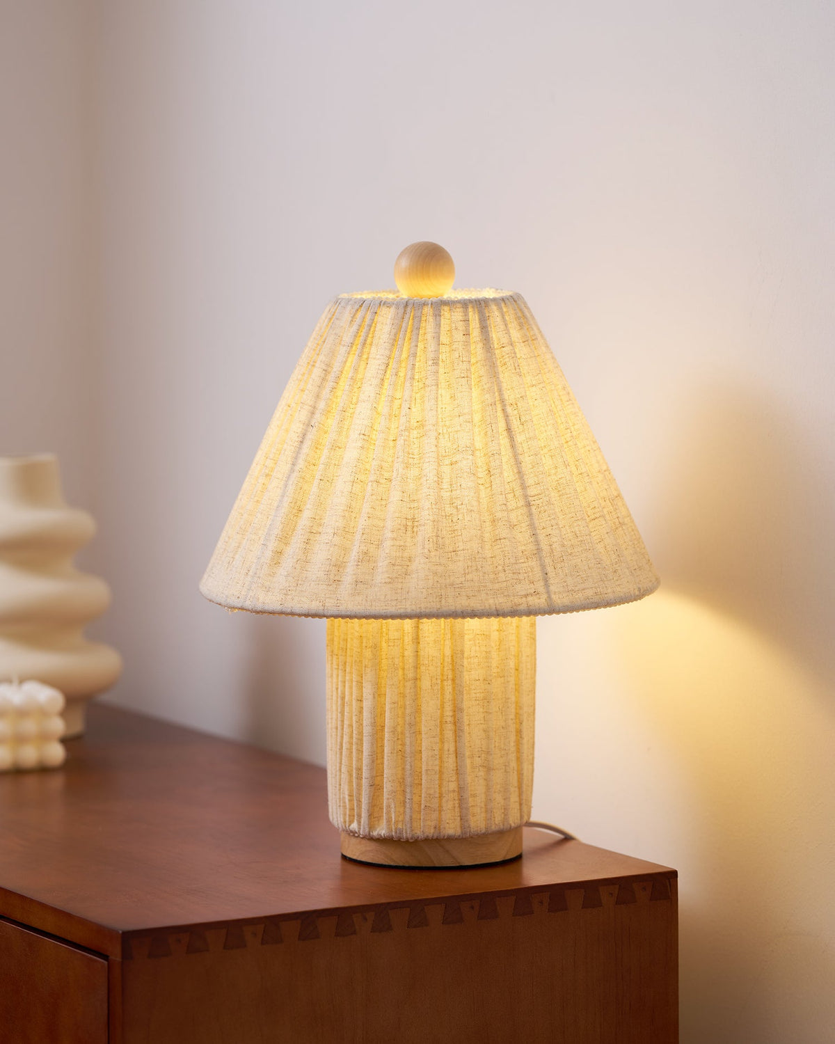 Modern Fabric Table Lamp With Warm White Glow — Greenwich Home & Living