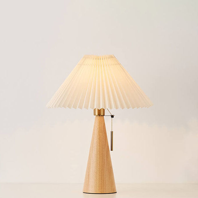 Retro Bamboo-Wood Table Lamp With Warm LED Glow for Living Room — Greenwich Home & Living
