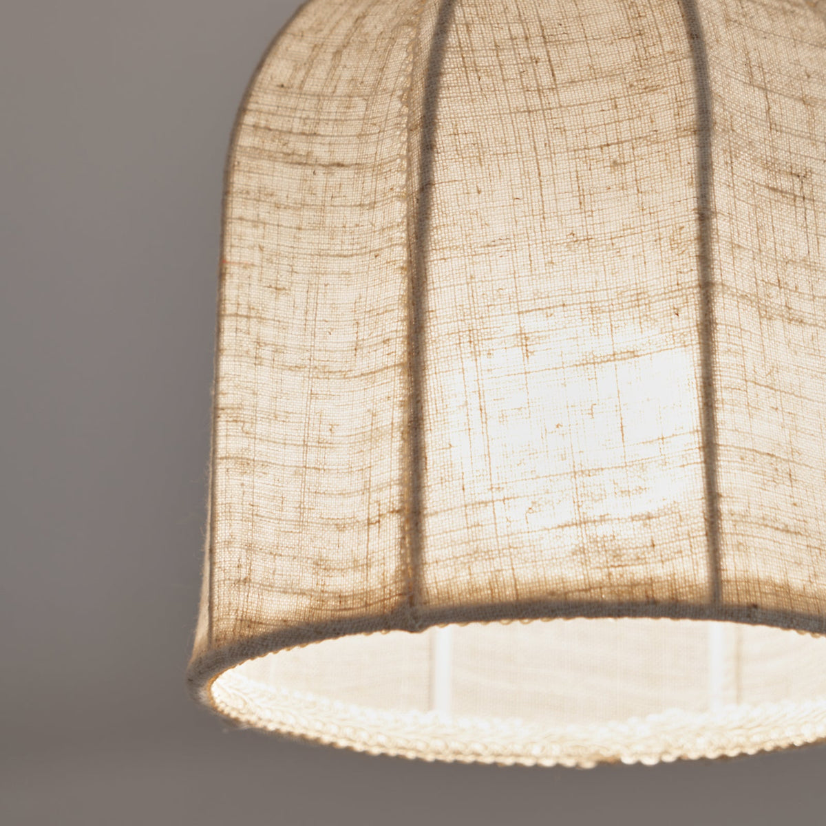 Modern Fabric Semi-Flush Mount Ceiling Light With Metallic Accent — Greenwich Home & Living