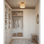 Modern Fabric Semi-Flush Mount Ceiling Light With Metallic Accent — Greenwich Home & Living