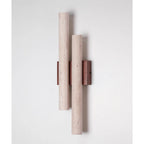 Modern Travertine Stone Wall Sconce With Warm LED Glow — Greenwich Home & Living