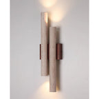 Modern Travertine Stone Wall Sconce With Warm LED Glow — Greenwich Home & Living