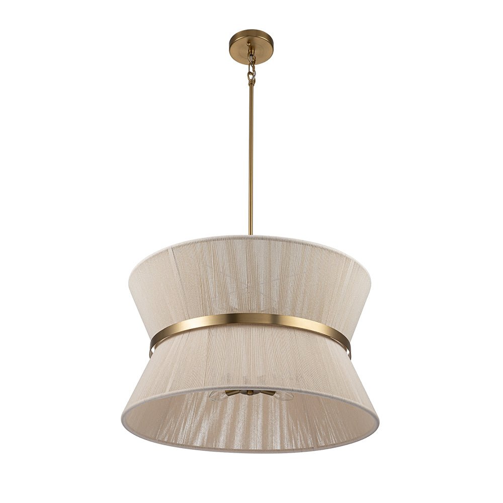 Modern Fabric Pendant Light With Tri-Color LED for Dining Room — Greenwich Home & Living