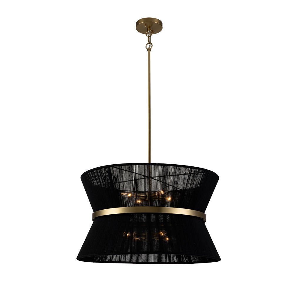 Modern Fabric Pendant Light With Tri-Color LED for Dining Room — Greenwich Home & Living