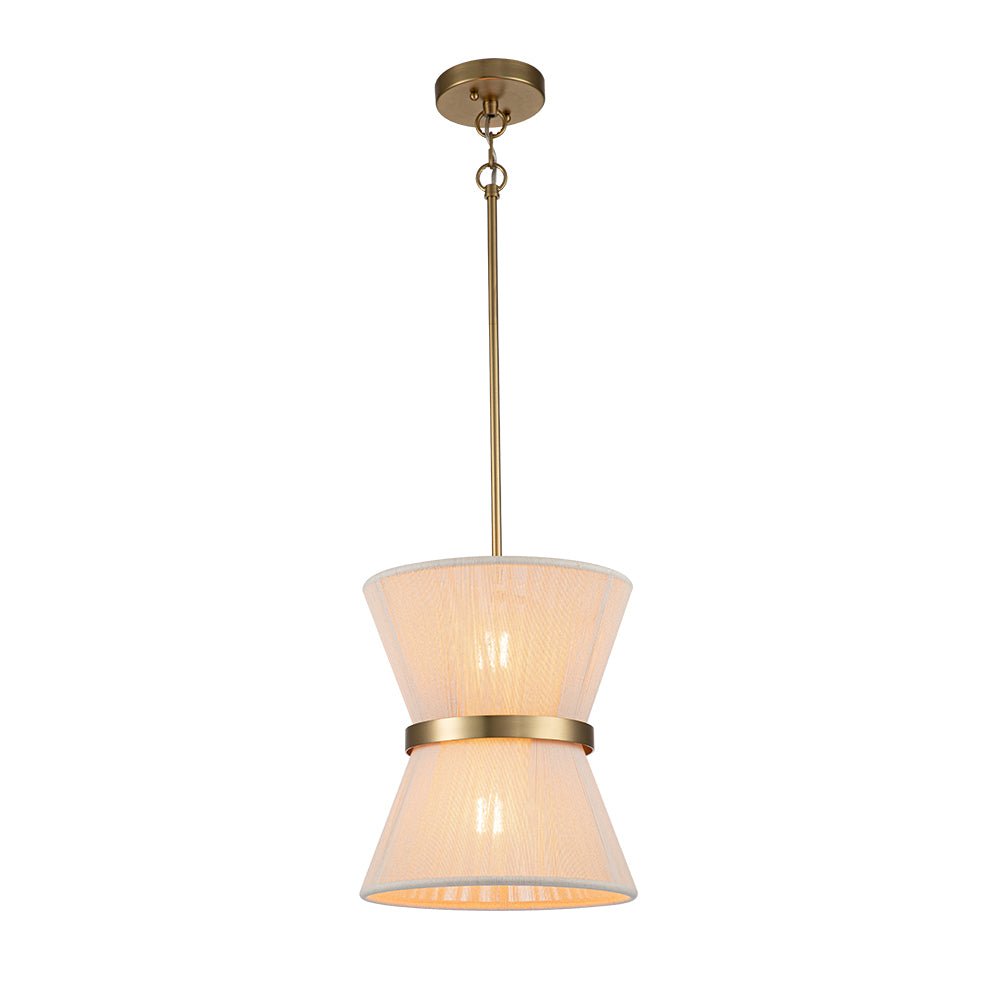 Modern Fabric Pendant Light With Tri-Color LED for Dining Room — Greenwich Home & Living