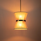Modern Fabric Pendant Light With Tri-Color LED for Dining Room — Greenwich Home & Living