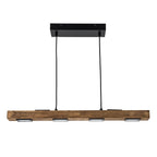 Rustic Wood Linear Pendant Light With Dimmable LED for Kitchen Island — Greenwich Home & Living