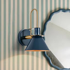 Modern Iron Wall Sconce With Warm LED Glow in Blue — Greenwich Home & Living